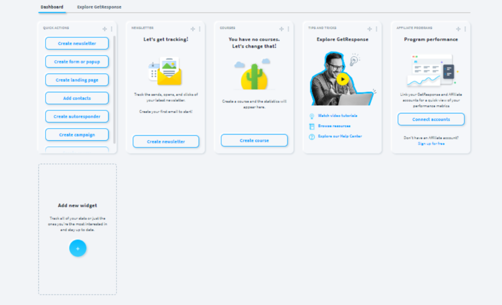 Getresponse Dashboard